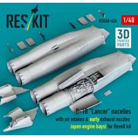 B-1B Lancer nacelles with air intakes & early exhaust nozzles (open engine bay) for Revell kit (3D Printed) von ResKit Models