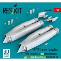 B-1B Lancer nacelles with air intakes & late exhaust nozzles (type 1) (?losed engine bays) for Revell kit (3D Printed) von ResKit Models