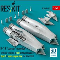 B-1B Lancer nacelles with air intakes & late exhaust nozzles (type 1) (open engine bay) for Revell kit (3D Printed) von ResKit Models