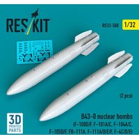 B43-0 nuclear bombs (2 pcs) (F-100D/F, F-101A/C, F-104A/C, F-105D/F, FB-111A, F-111A/D/E/F, F-4C/D/E) (3D Printed) von ResKit Models