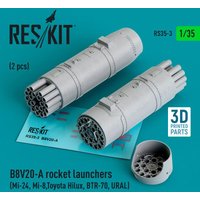 B8V20-A rocket launchers (2 pcs) (Mi-24, Mi-8,Toyota Hilux, BTR-70, URAL) (3D Printed) von ResKit Models