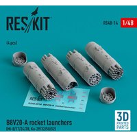 B8V20-? rocket launchers (4 pcs) (Mi-8/17/24/28, Ka-29/32/50/52) (3D Printed) von ResKit Models