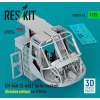 CH-54A (S-64E) Tarhe cockpit (Detailed edition) for ICM kit (3D Printed) von ResKit Models