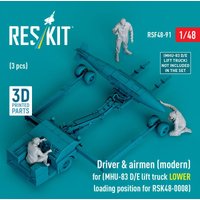 Driver & airmen (modern) (3 pcs) (MHU-83 D/E lift truck LOWER loading position for RSK48-0008) (3D Printed) von ResKit Models