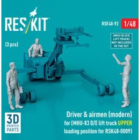 Driver & airmen (modern) (3 pcs) (MHU-83 D/E lift truck UPPER loading position for RSK48-0009) (3D Printed) von ResKit Models