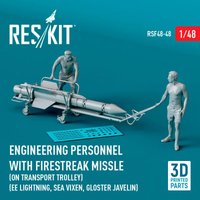 Engineering Personnel with Firestreak missile (on transport trolley) (EE Lightning, Sea Vixen, Gloster Javelin) (1 pcs) (3D Printed) von ResKit Models