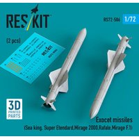 Exocet missiles (2 pcs) (Sea King, Super Etendard, Mirage 2000, Rafale, Mirage F.1) (3D Printed) von ResKit Models