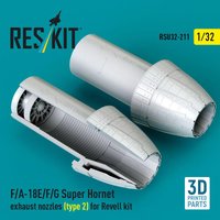 F/A-18E/F/G Super Hornet exhaust nozzles (type 2) for Revell kit (3D Printed) von ResKit Models