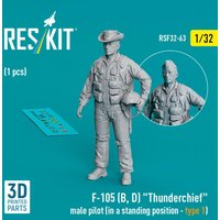 F-105 (D,F,G) Thunderchief male pilot (in a standing position - type 1) (1 pcs) (3D Printed) von ResKit Models