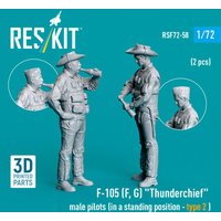F-105 (F, G) Thunderchief male pilots (in a standing position - type 2 ) (2 pcs) (3D Printed) von ResKit Models