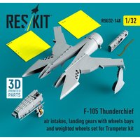 F-105 Thunderchief air intakes, landing gears with wheels bays and weighted wheels set for Trumpeter kit (3D Printed) von ResKit Models