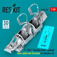 F-105G Thunderchief cockpit (Basic edition with 3D decals) for HobbyBoss kit (3D Printed) von ResKit Models