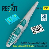 F-105G Thunderchief cockpit (Basic edition with 3D decals) for Trumpeter kit (3D Printed) von ResKit Models