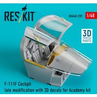 F-111F Cockpit late modification with 3D decals for Academy kit (3D Printed) von ResKit Models