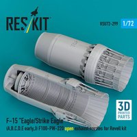 F?15 Eagle/Strike Eagle (A, B, C, D, E early, J) F100-PW-220 open exhaust nozzles for Revell kit (3D Printed) von ResKit Models