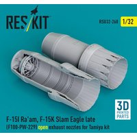 F?15I RaÂ´am, F?15K Slam Eagle late (F100-PW-229) open exhaust nozzles for Tamiya kit (3D Printed) von ResKit Models