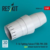 F-16 Fighting Falcon (F100-PW-220) open exhaust nozzle for Kinetic kit (3D Printed) von ResKit Models
