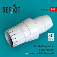 F-16 Fighting Falcon (F100-PW-229) open exhaust nozzle for Hasegawa kit (3D Printed) von ResKit Models