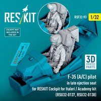 F-35 (A/C) pilot in late ejection seat for RESKIT Cockpit for Italeri / Academy kit (RSU32-0137, RSU32-0138) (3D Printed) von ResKit Models