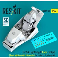 F-35A Lightning II Late cockpit (Basic edition with 3D decals) for Italeri / Academy kit (3D Printed) von ResKit Models