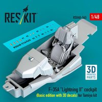 F-35A Lightning II cockpit (Basic edition with 3D decals) for Tamiya kit (3D Printed) von ResKit Models