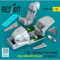 F-35A Lightning II late cockpit (Basic edition with 3D decals) for Trumpeter kit (3D Printed) von ResKit Models