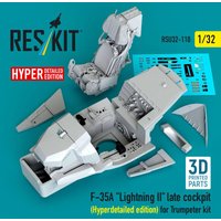 F-35A Lightning II late cockpit (Hyperdetailed edition) for Trumpeter kit (3D Printed) von ResKit Models