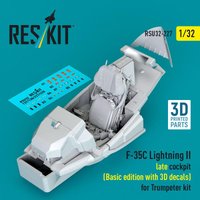 F-35C Lightning II late cockpit (Basic edition with 3D decals) for Trumpeter kit (3D Printed) von ResKit Models