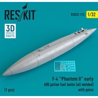 F-4 Phantom II early 600 gallon fuel tanks (all welded) with pylon (1 pcs) (3D Printed) von ResKit Models