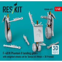 F-4B/N Phantom II landing gears with weighted wheels set for Tamiya kit (Metal + 3D Printed) von ResKit Models