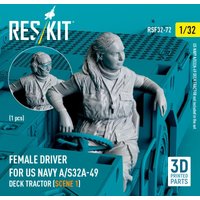 Female driver for US NAVY A/S32A-49 Deck Tractor (scene 1) (1 pcs) (3D Printed) von ResKit Models
