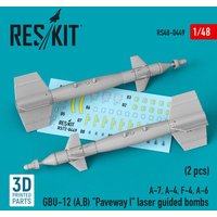 GBU-12 (A,B) Paveway I laser guided bombs (2 pcs) (A-7, A-4, F-4, A-6) (3D Printed) von ResKit Models