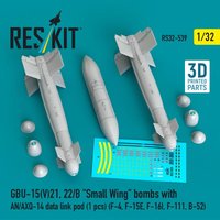 GBU-15(V)21, 22/B Small Wing bombs (2 pcs) with AN/AXQ-14 data link pod (1 pcs) (F-4, F-15E, F-16I, F-111, B-52) (3D Printed) von ResKit Models