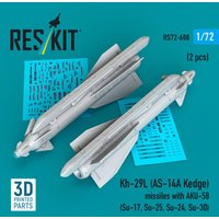 Kh-29L (AS-14A Kedge) missiles with AKU-58 (2 pcs) (Su-17, Su-25,Su-24, Su-30) (3D Printed) von ResKit Models