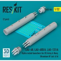 LAU-68, LAU-68D/A, LAU-131/A Hydra rocket launchers for US Army & Navy, Ukrainian AF (a/c & h) (2 pcs) (3D Printed) von ResKit Models