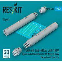 LAU-68, LAU-68D/A, LAU-131/A Hydra rocket launchers for US Army & Navy, Ukrainian AF (a/c & h) (2 pcs) (3D Printed) von ResKit Models