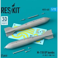 M-118 GP bombs (2 pcs) (F-105, F-100, F-4) (3D Printed) von ResKit Models