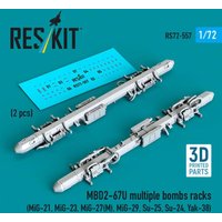 MBD2-67U multiple bombs racks (2 pcs) (MiG-21, MiG-23, MiG-27(?), MiG-29, Su-25, Su-24, Yak-38) (3D Printed) von ResKit Models