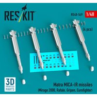Matra MICA-IR missiles (4 pcs) (Mirage 2000, Rafale, Gripen, Eurofighter) (3D Printed) von ResKit Models