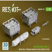 Merkava Mk.3 rear hull storage baskets w/o cover (2 pcs) for HobbyBoss kit (3D Printed) von ResKit Models