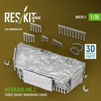 Merkava Mk.3 turret basket w/working chains for HobbyBoss kit (3D Printed) von ResKit Models