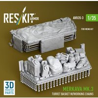Merkava Mk.3 turret basket w/working chains for Meng kit (3D Printed) von ResKit Models