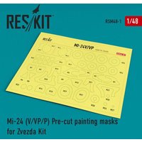 Mi-24 (V,VP,P) Pre-cut painting masks for Zvezda kit von ResKit Models