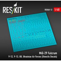 MiG-29 Fulcrum 9-12,9-13,UB, Ukrainian Air Forces (Stencils Decals)(1/48) von ResKit Models