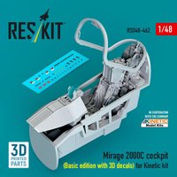 Mirage 2000C cockpit (Basic edition with 3D decals) for Kinetic kit (3D Printed) von ResKit Models
