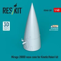 Mirage 2000D nose cone for Kinetic/Italeri kit (3D Printed) von ResKit Models