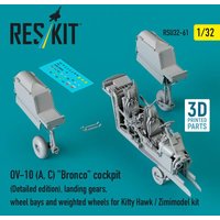 OV-10 (A, C) Bronco cockpit (Detailed edition), landing gears, wheel bays and weighted wheels for Kitty Hawk / Zimimodel kit (3D Printed) von ResKit Models