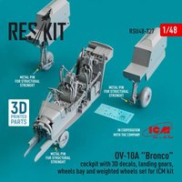 OV-10A Bronco cockpit, landing gears, wheels bay and weighted wheels set for ICM kit (3D Printed) von ResKit Models