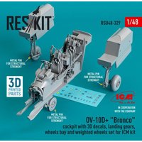 OV-10D+ Bronco Cockpit, landing gears, wheels bay and weighted wheels set for ICM kit (3d Printed) von ResKit Models