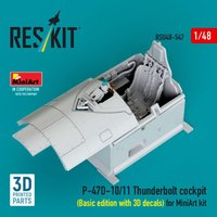 P-47D-10/11 Thunderbolt cockpit (Basic edition with 3D decals) for MiniArt kit (3D Printed) von ResKit Models